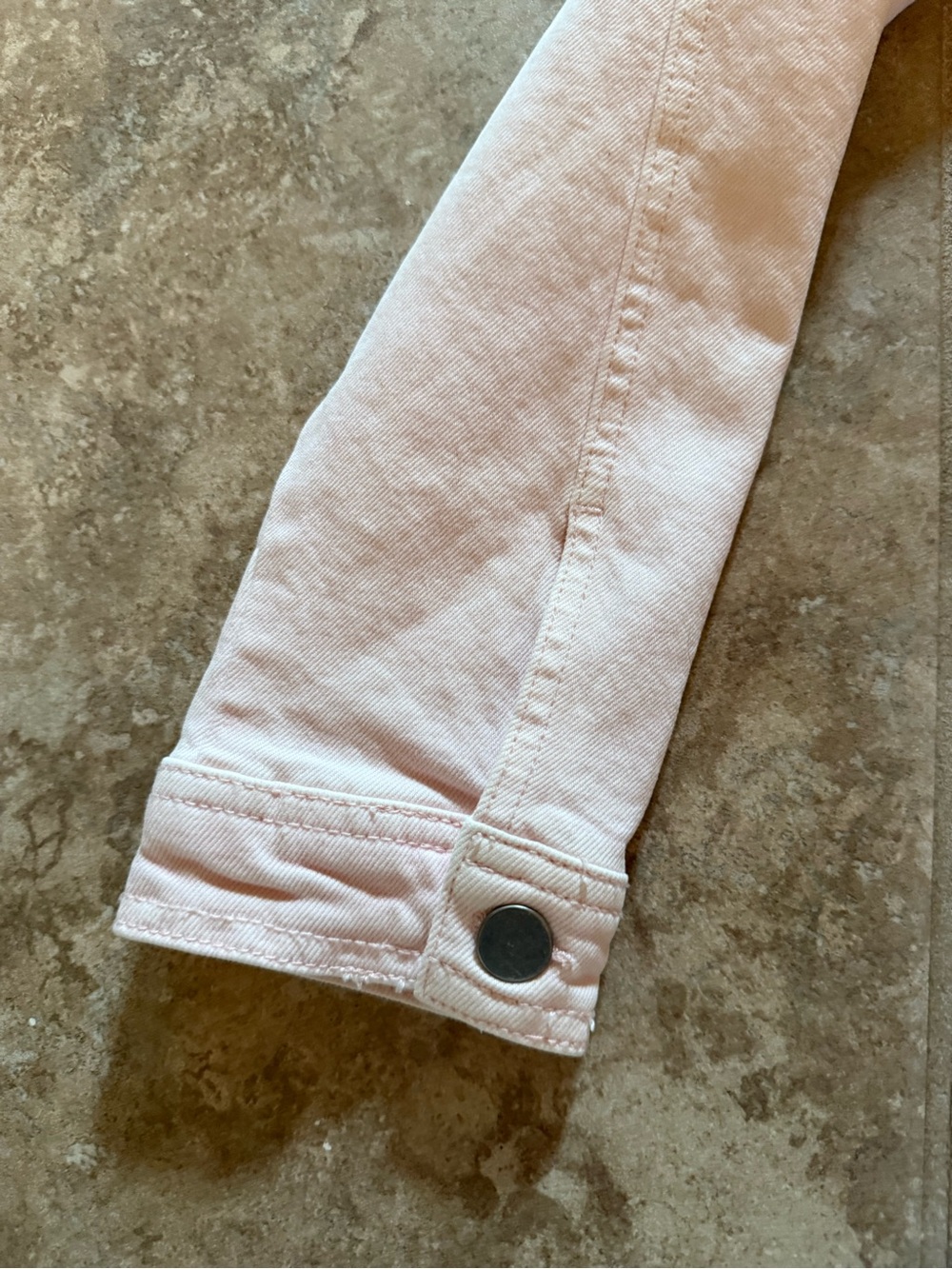 Rebecca Minkoff Blush Pink Collarless Denim Jacket- Size L- Like new - Picture 6 of 8
